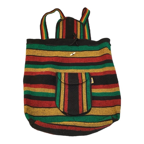 Artesanias Mr.‎ Pinzon Backpack Mexico Woven Drawstring Unisex Hobo Bag - Picture 1 of 14